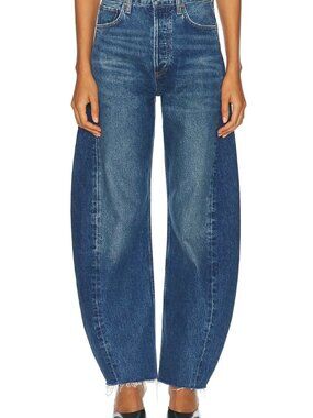 AGOLDE Blue Luna Pieced High Rise Curved Taper Jeans, Size: 26